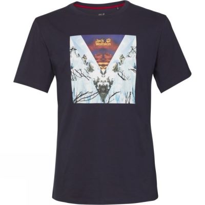 Playeras Jack Wolfskin Triangle Hombre - Azul Marino - Chile AGW401796